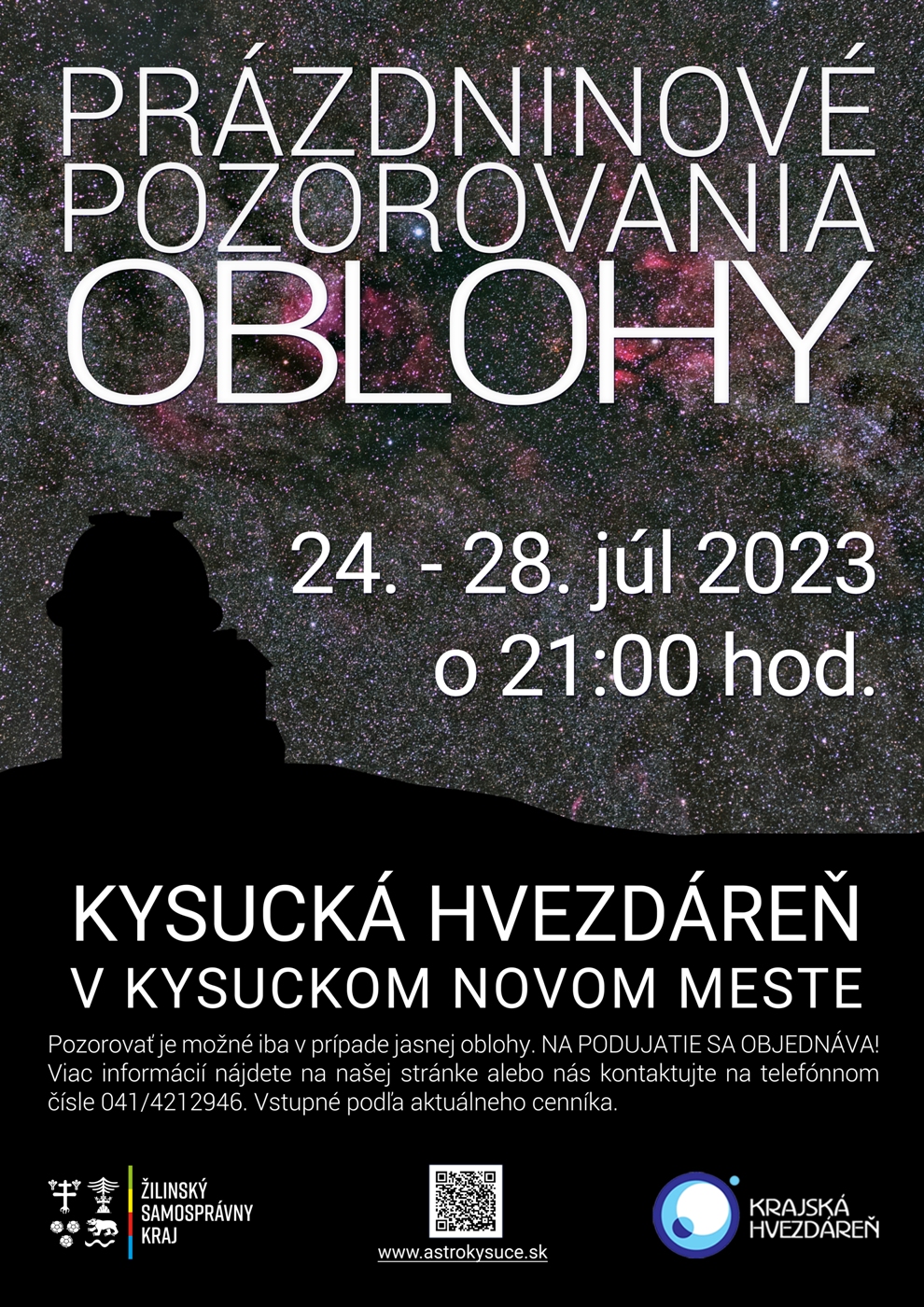 Plagát Plagát k podujatiu - Prázdninové pozorovania oblohy