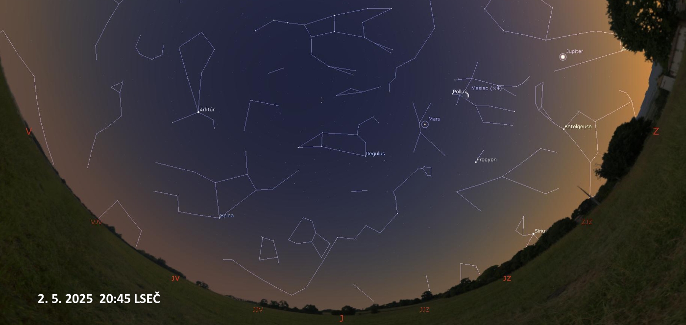Zdroj: Stellarium Mapa večernej oblohy na aktuálny týždeň.