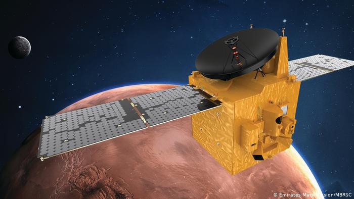 Vizualizácia sondy Al-Amal. Zdroj: www.emiratesmarsmission.ae