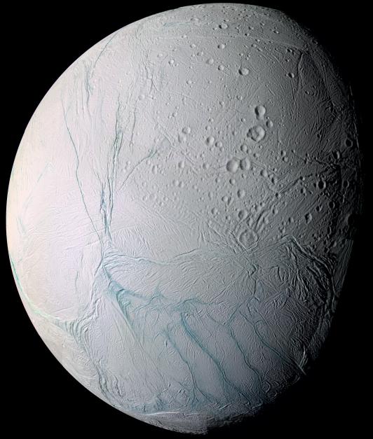 "Tigrie pruhy" na južnej pologuli Encelada.