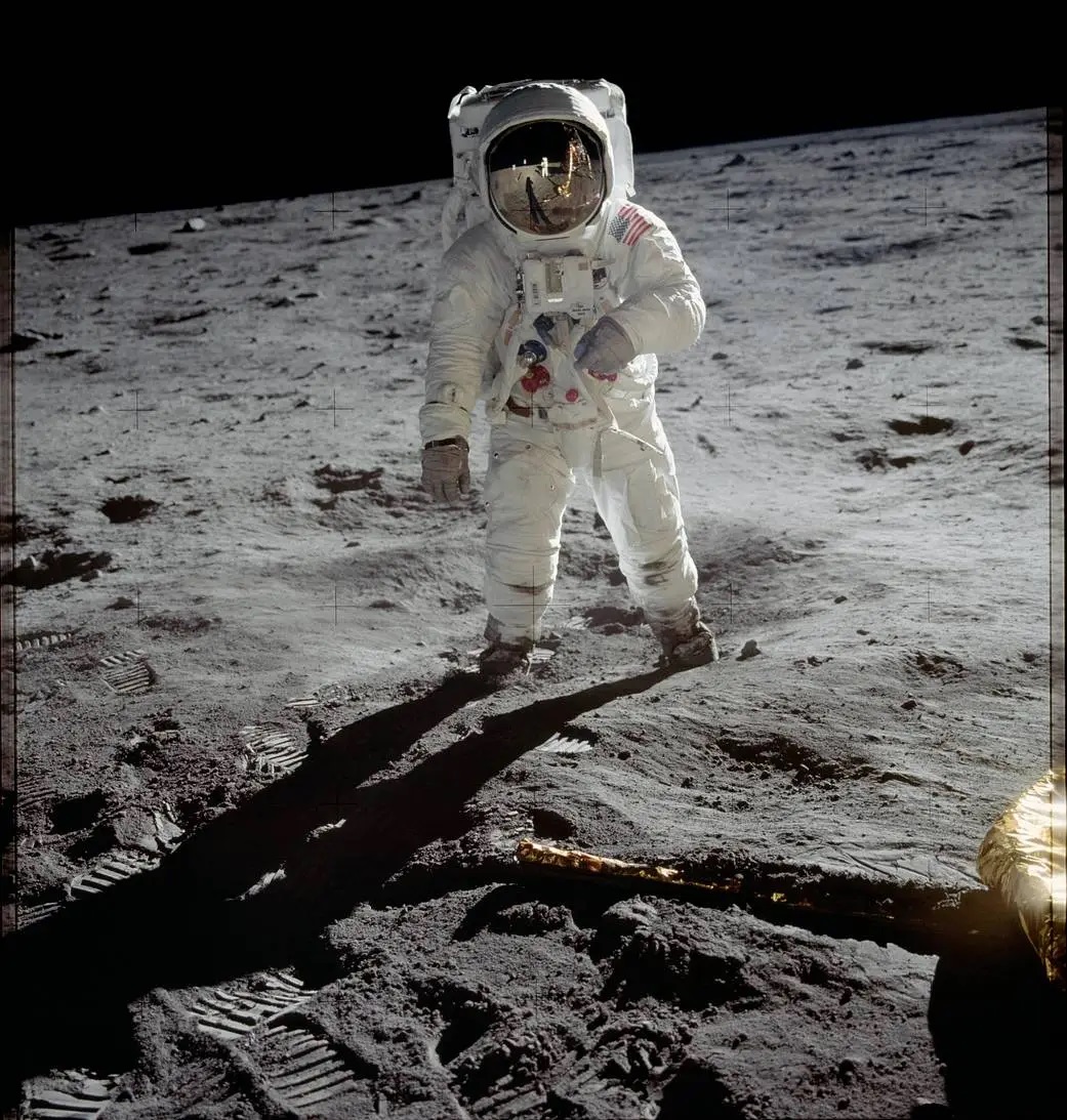 Aldrin na povrchu Mesiaca.